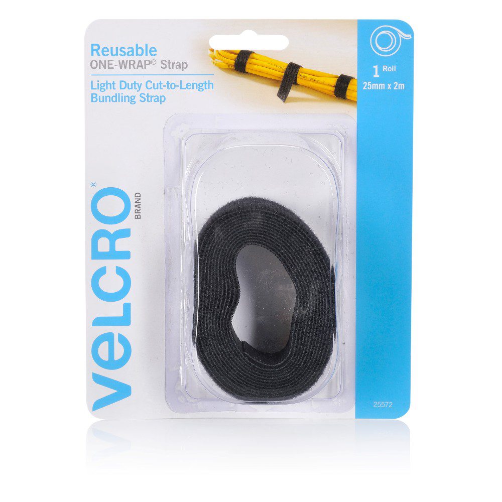Velcro Black Hook & Loop Tape 1 25mm 1 Roll - Everything Audio